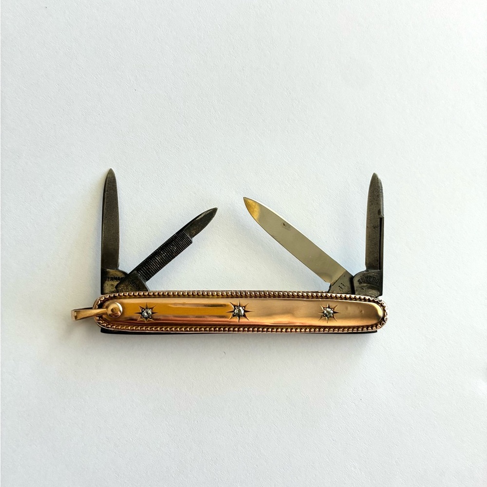 Rose Gold and diamond Multi-Tool Pocket Knife
